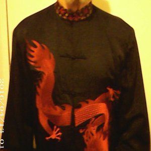 Man's Silk dragon print jacket